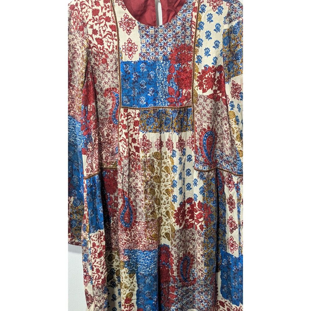 Zara Trafaluc Collection Patchwork Boho Prairie Midi Dress XS - Picture 2 of 6